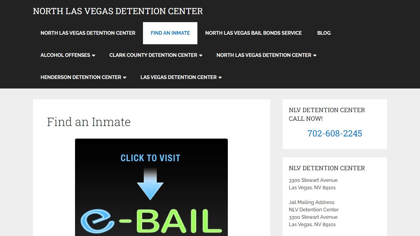 Find an Inmate - North Las Vegas Detention Center